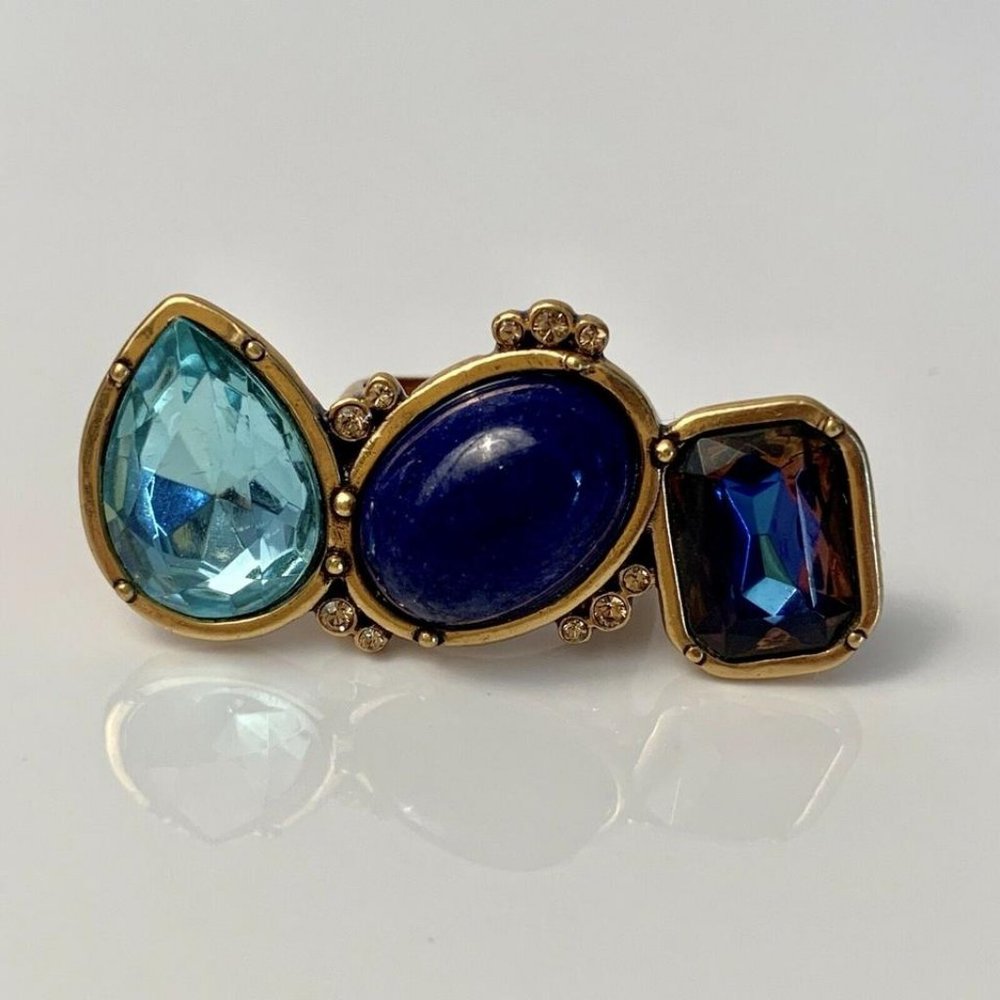 Oscar de la Renta 3-Crystal Ring Adjustable - Picture 2 of 10